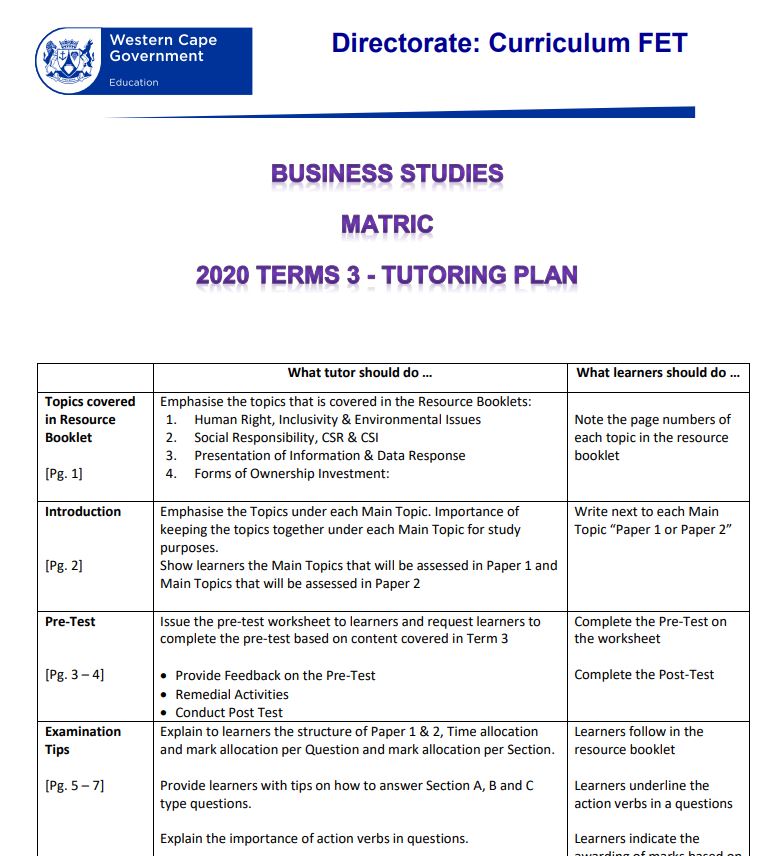 business studies grade 12 assignment term 1 2021